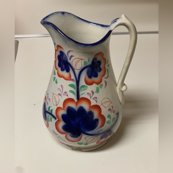 19th Century Gaudy Welsh Grape Pattern Hand Painted Luster Jug Handled Pitcher - Picture 15 of 16